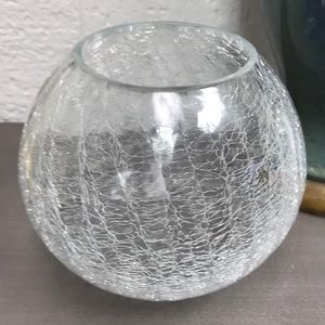 Crackle Glass Orb Candle 🕯 Holder